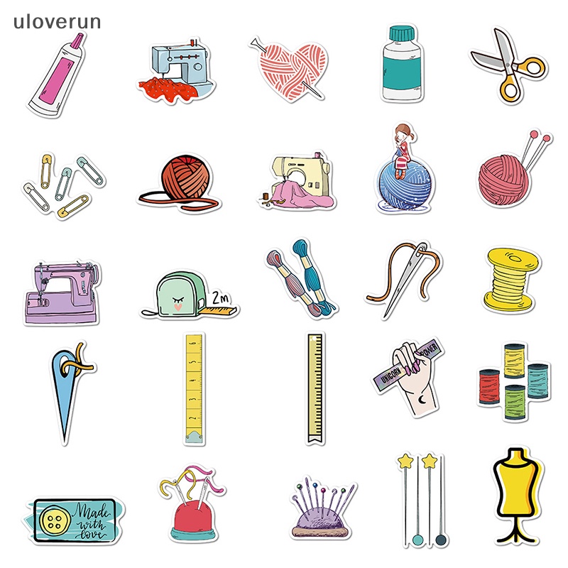 Set 50 Miếng Dán Hình Thước May Vá Trang Trí Điện Thoại Sáng Tạo