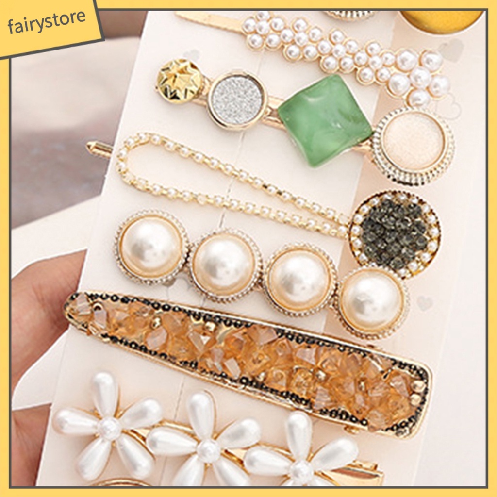 [FRO] Set 8 Kẹp Tóc Đơn Giản Với Hiệu Ứng Ánh Ngọc Trai Tinh Tế Dễ Phối Đồ Cho Nữ