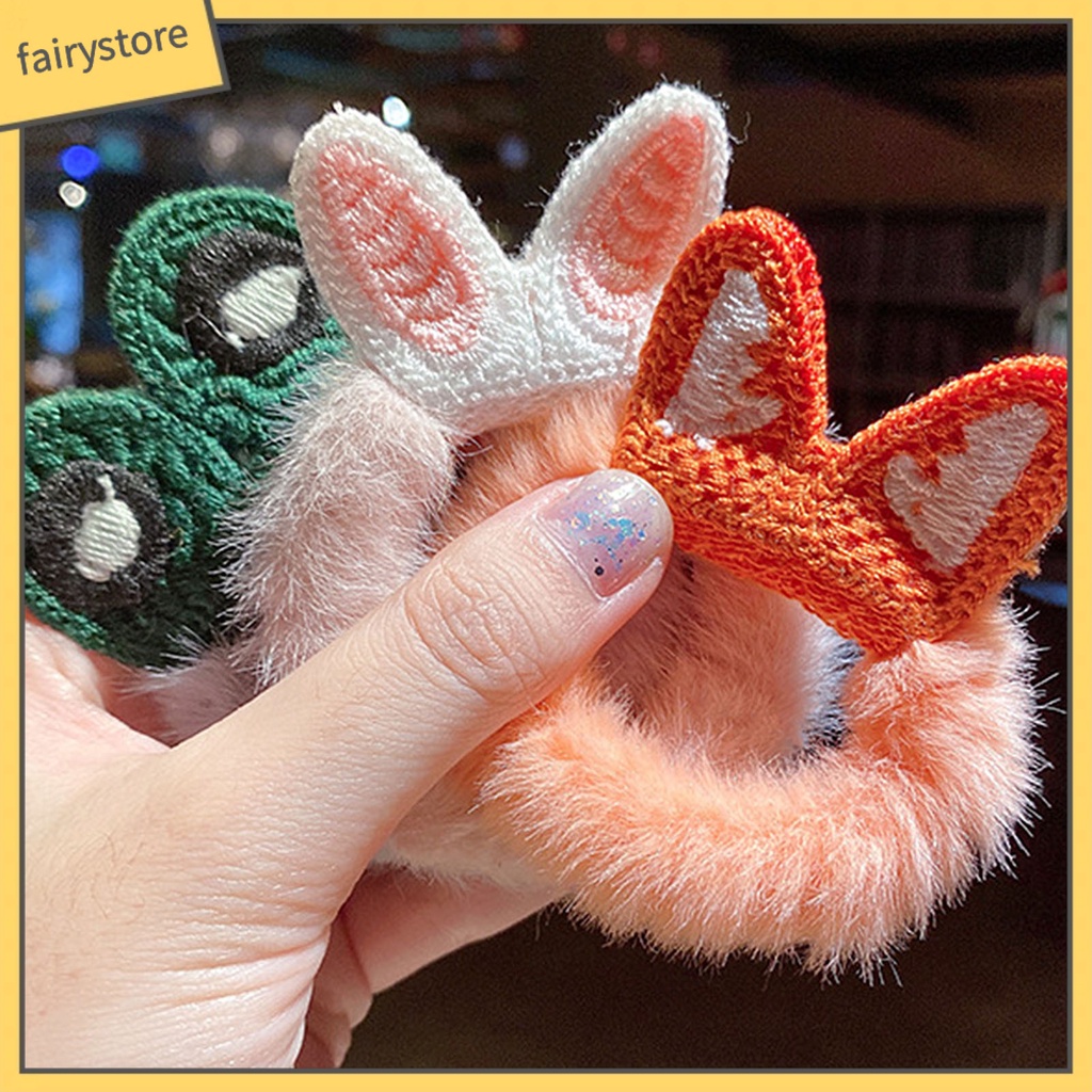 Băng Đô Cài Tóc Phủ Lông Họa Tiết Hoạt Hình Quyến Rũ Cho Nữ