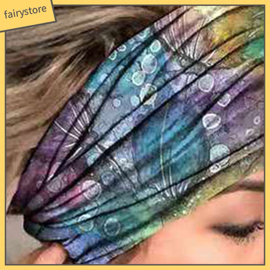 Băng Đô Cài Tóc In Họa Tiết Hoa Màu Sắc Tươi Sáng Thoải Mái Dùng Tập Yoga