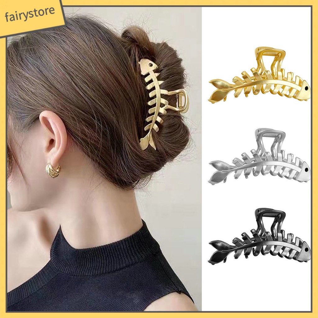 Kẹp Tóc Càng Cá Mập Bằng Kim Loại Chống Trượt Tạo Kiểu Tóc Cho Nữ