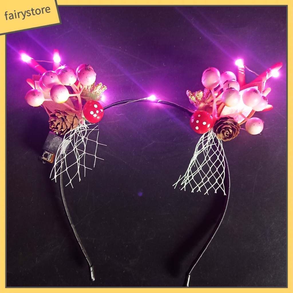 Băng Đô Cài Tóc Hình Sừng Hươu Có Đèn LED Phát Sáng Độc Đáo