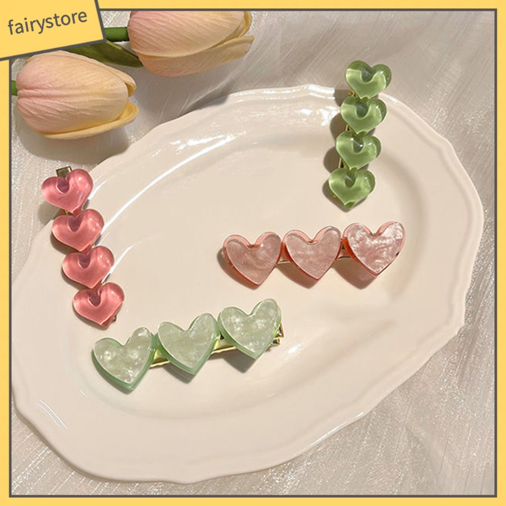 Set 2 Kẹp Tóc Hình Trái Tim Xinh Xắn Cho Nữ
