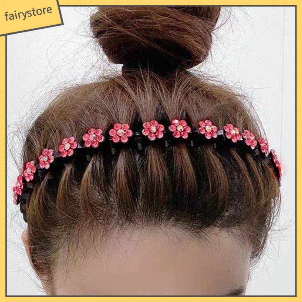 Băng Đô Cài Tóc Co Giãn Chống Trượt Đính Đá Lấp Lánh Cho Bé Gái