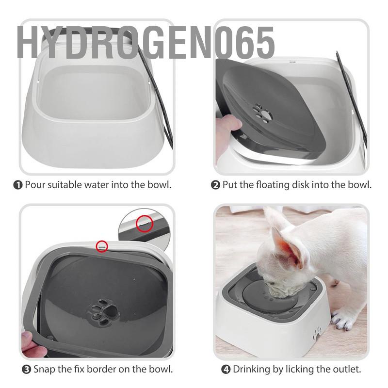 Hydrogen065 Bát nước cho thú cưng - tự động chống tràn chó nổi chở trên xe Nước chậm