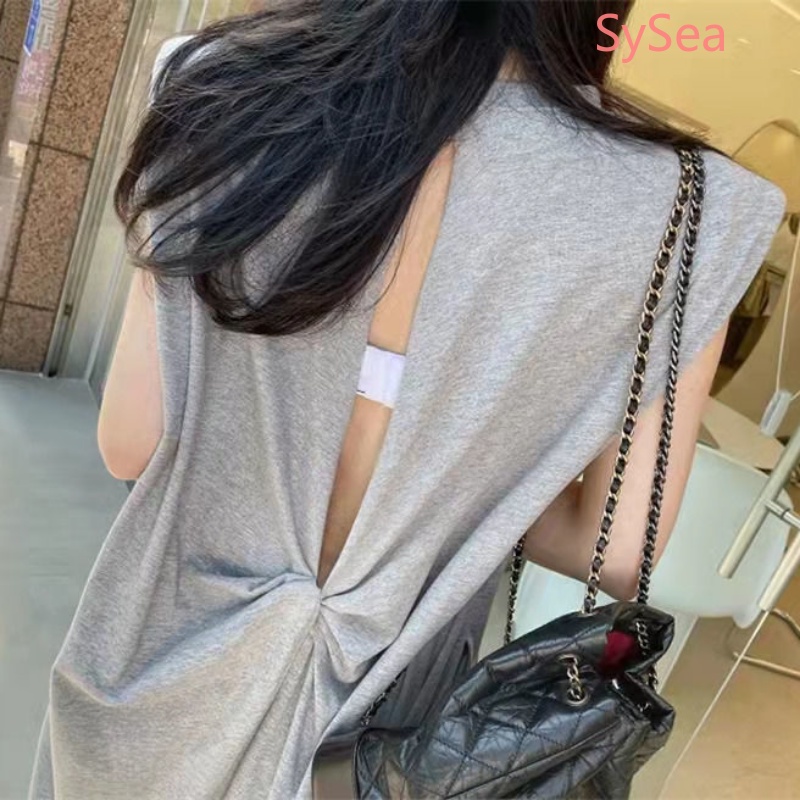 Đầm Không Tay Hở Lưng Dáng Rộng Thời Trang Dành Cho Nữ Plus Size