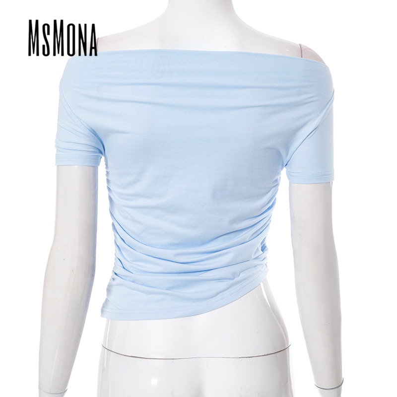 Áo Thun Tay Ngắn Dáng Ôm Màu Trơn Thời Trang 2023 Quyến Rũ Cho Nữ