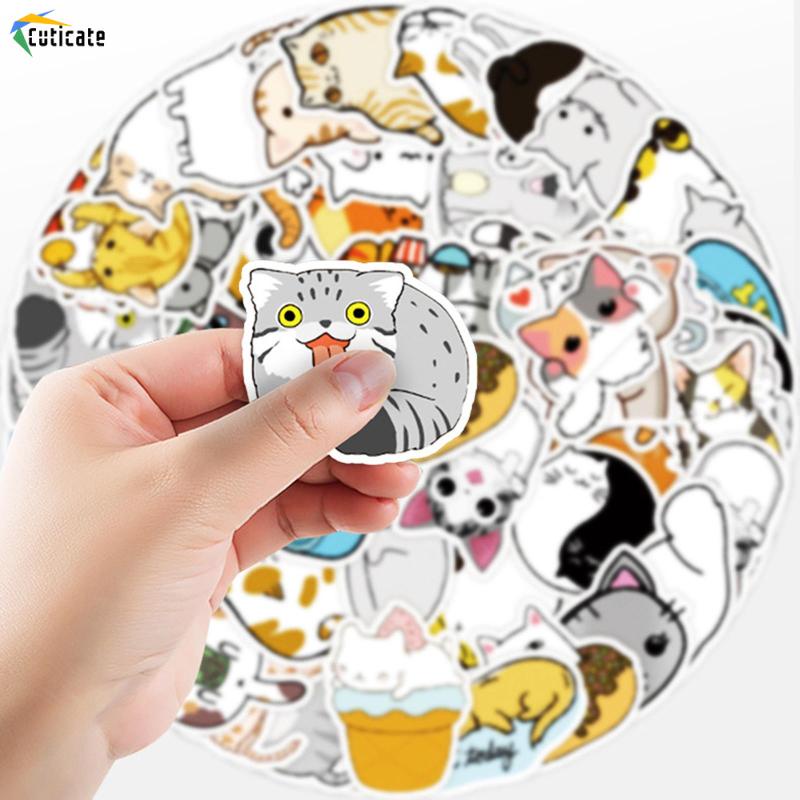 50 Miếng Dán Hình Mèo Vui Nhộn Dễ Thương Cho Thanh Thiếu Niên