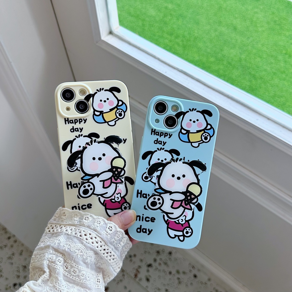 Ốp Điện Thoại TPU Dẻo Họa Tiết Hoạt Hình Chú Chó Tai To Dễ Thương Cho iPhone 13 12 11 Pro Max 14 Plus