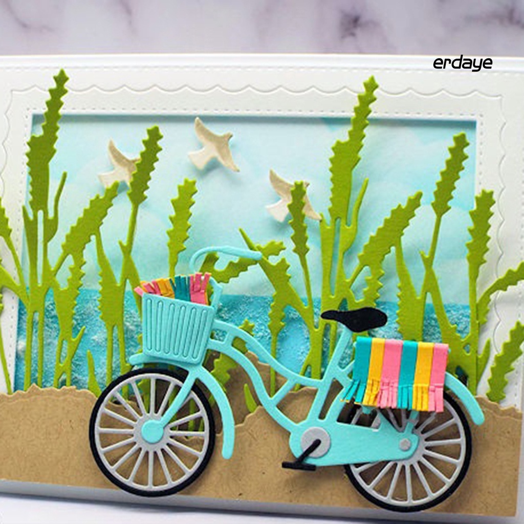 Khuôn Cắt Giấy Làm Từ Thép Carbon Hình Xe Đạp Trang Trí Scrapbook