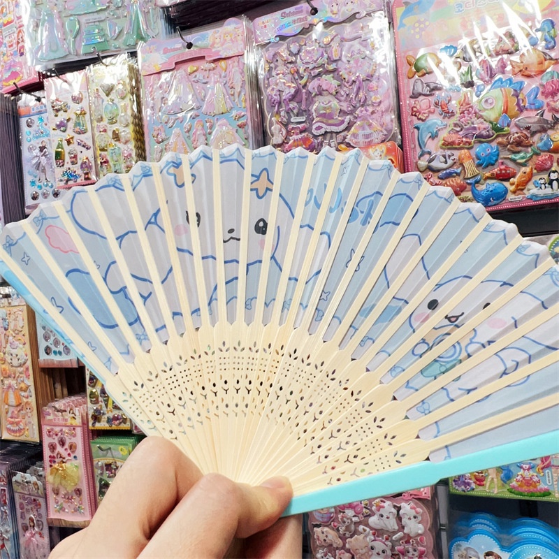 Quạt Xếp Cầm Tay Hình sanrio cinnamoroll melody Dễ Thương