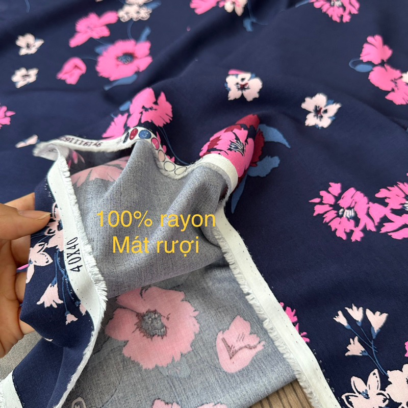 Vải lanh xuất khẩu hoa số 39- đẹp nhất- mát nhất- không nhăn- may váy bộ mùa hè cho mẹ