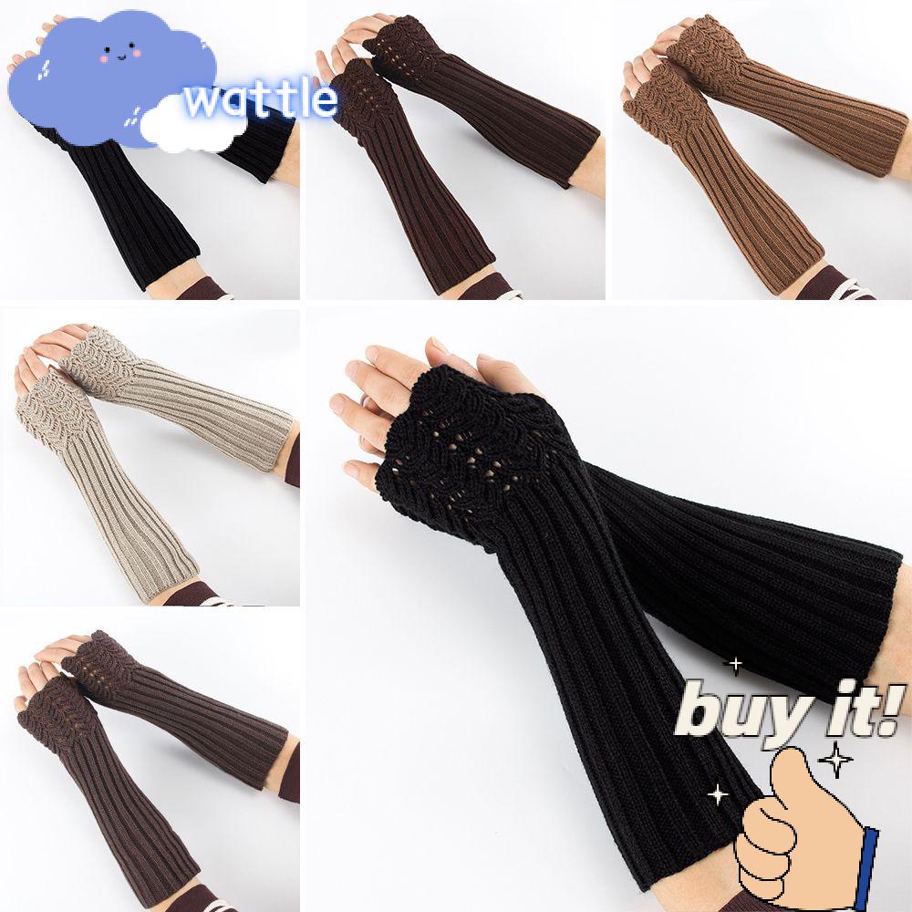 Găng Tay Dệt Kim Dài Co Giãn Màu Sắc Ngọt Ngào Thời Trang