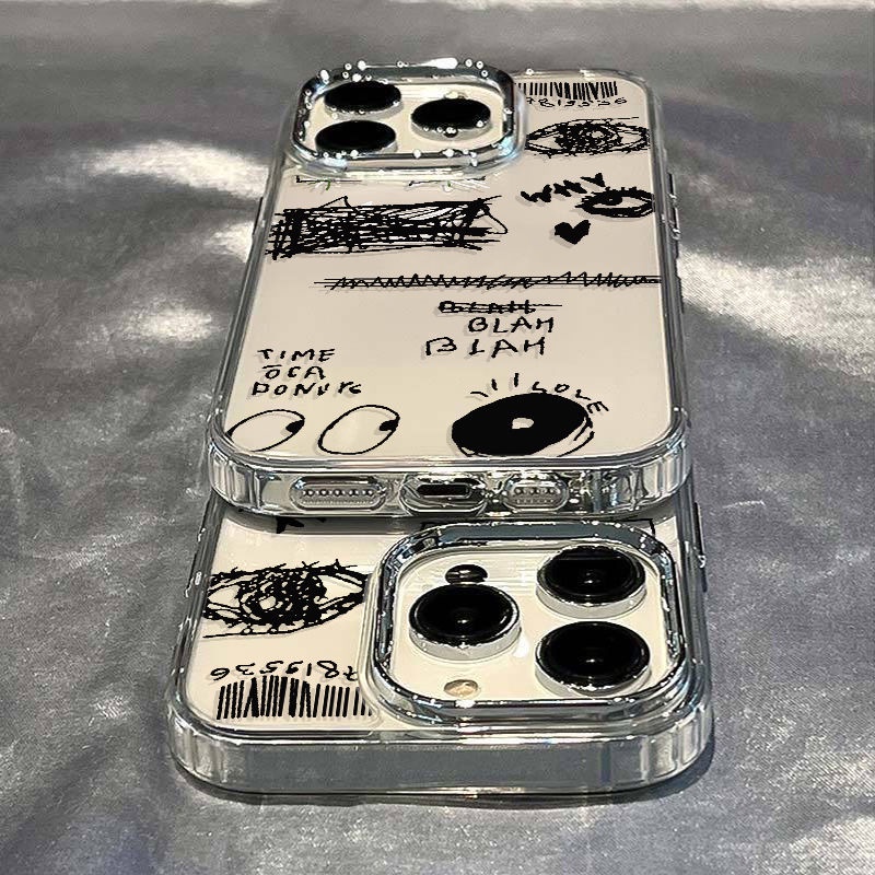 ✅Ốp Điện Thoại Mềm Chống Sốc In Họa Tiết Graffiti Đơn Giản Cho Iphone 128 117 Plus 13 14 Pro max