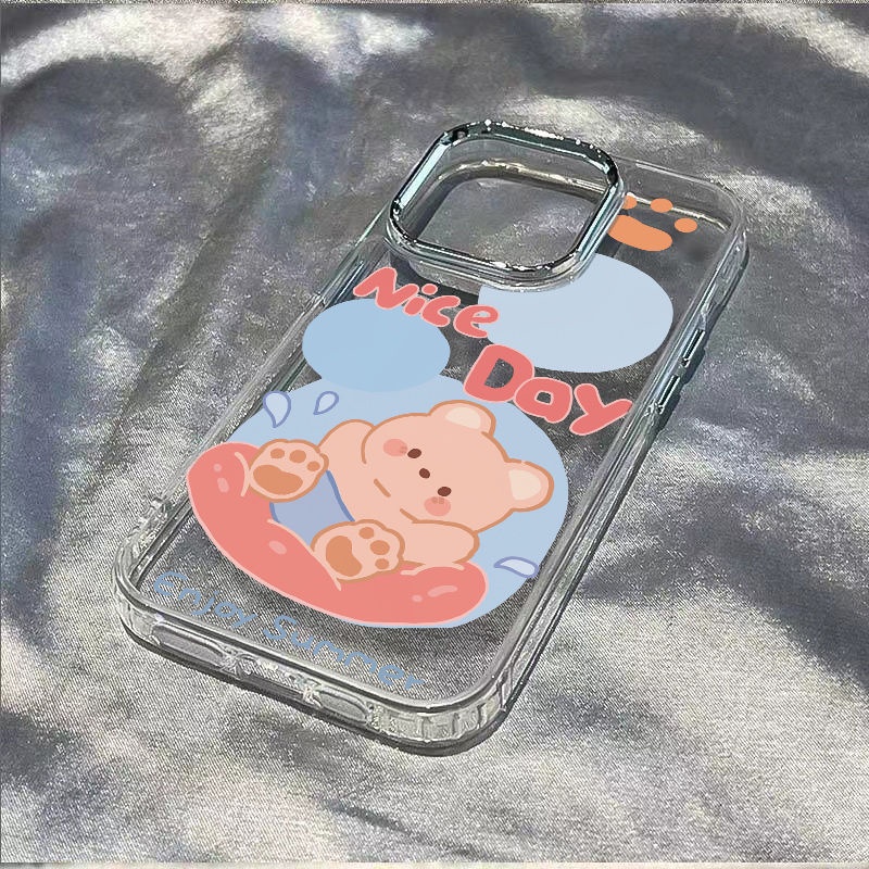 ✅Ốp Điện Thoại Dẻo Họa Tiết Chú Gấu Nhỏ Dễ Thương Chống Sốc Cho Iphone11 13plus 14proins 8 Iphone12 / max 7