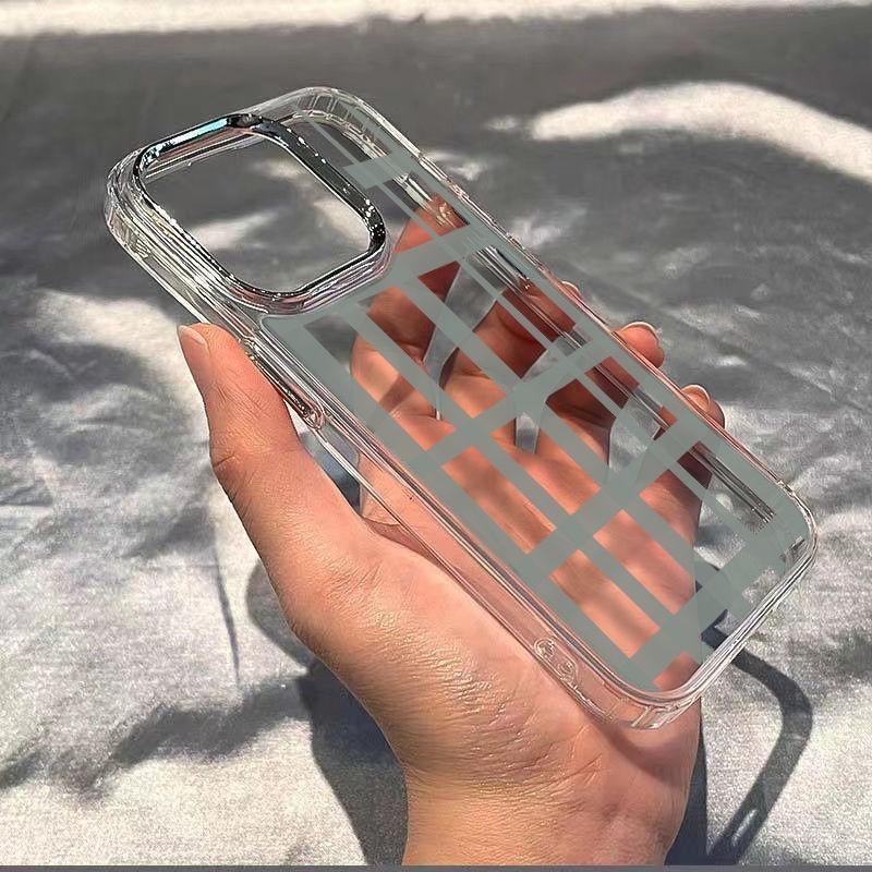 ✅Ốp Điện Thoại Mềm Họa Tiết Caro Màu Xanh Dương Chống Sốc Cho Iphone Xs8 12 11 713 14pro Max