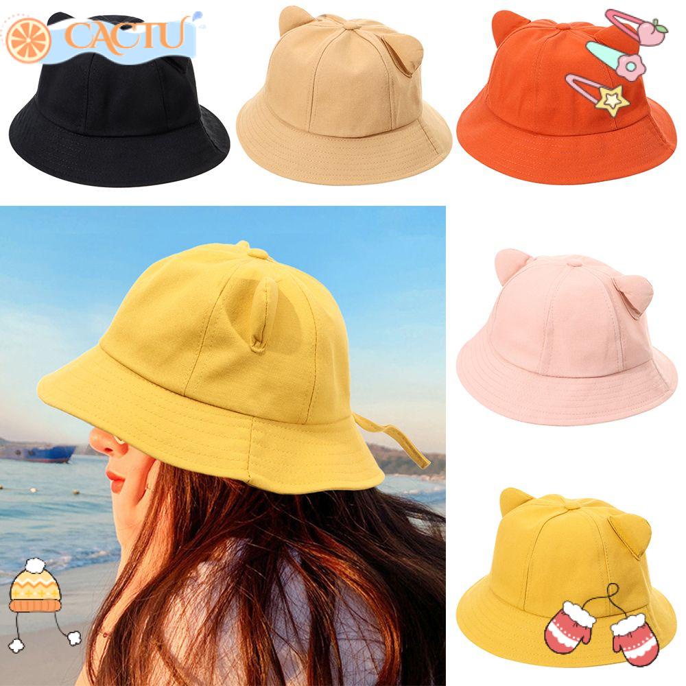 Nón Tai Mèo Chất Liệu Cotton Thoáng Khí Màu Sắc Đơn Giản