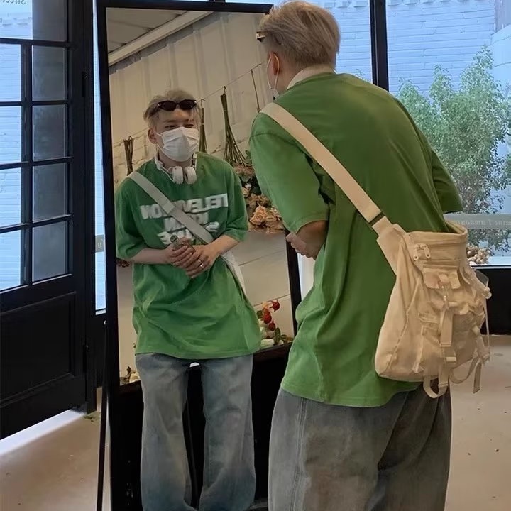 Áo Thun Tay Ngắn Cổ Tròn In Chữ Phong Cách Đường Phố Thời Trang Mùa Hè Cho Nam Và Nữ