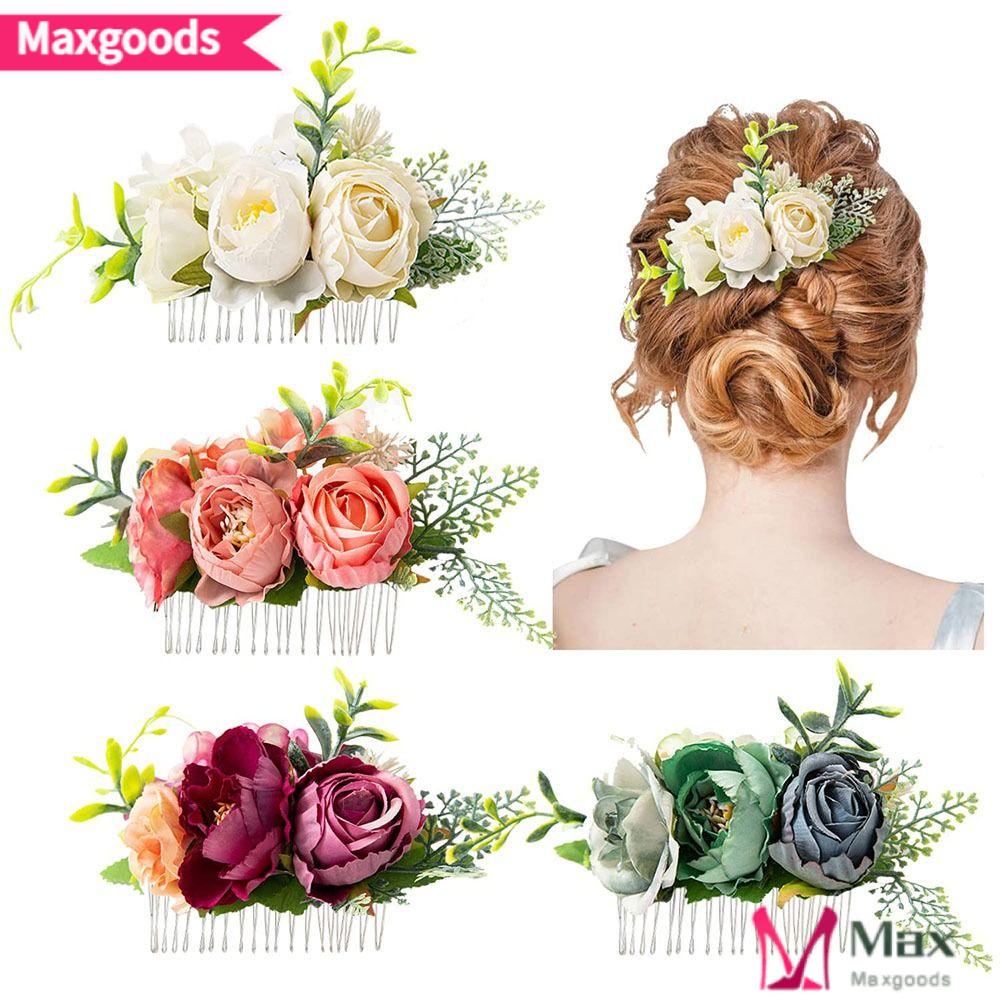 Lược Cài Tóc Đính Hoa Lấp Lánh Cho Cô Dâu|Phụ Kiện Trang Trí Tóc Xinh Xắn Chất Lượng