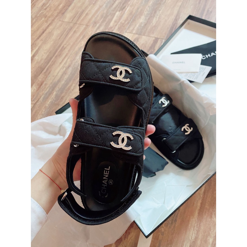 Sandal Hở Ngón Đế Xuồng Dày Quai Dán Đính Đá Phong Cách Thời Trang Mới 2023 Dành Cho Nữ