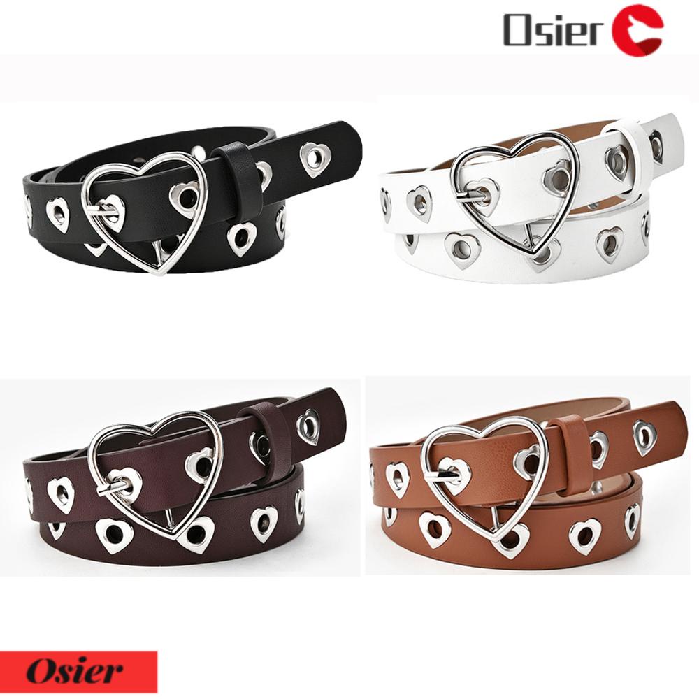 OSIER1 Thắt Lưng Da PU Khóa Hình Trái Tim Thời Trang Cho Nữ