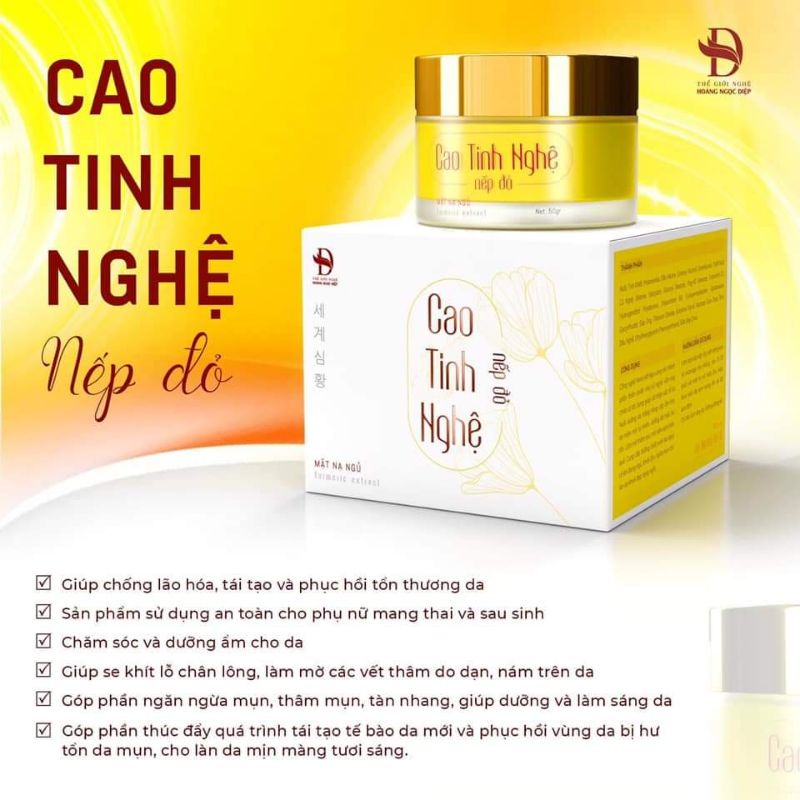 ( HÀNG CHÍNH HÃNG ) Nạ ngủ cao tinh nghệ nếp đỏ - Hoàng Ngọc Diệp