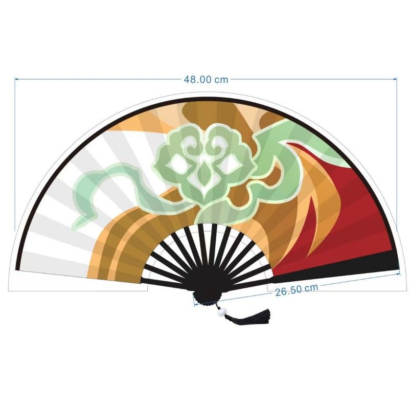 Honkai Star Rail Tingyun Quạt Xếp Hai Mặt Bằng Vải Lụa In Hình Anime Merchandise