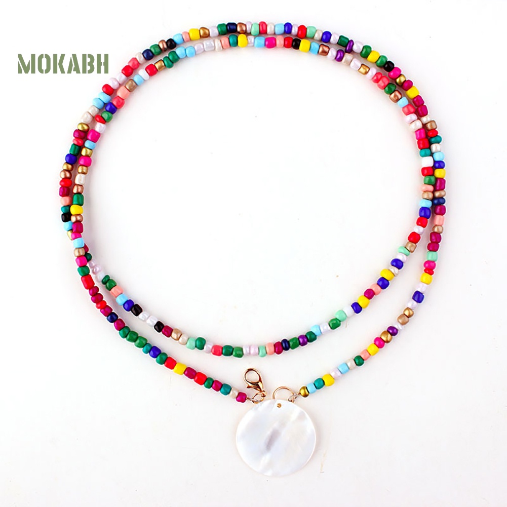[Mok Abh] Vòng Cổ Hai Lớp Gắn Vỏ Sò Phong Cách Bohemian