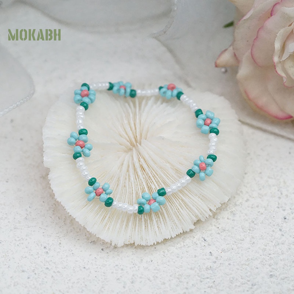 Vòng Đeo Tay Chuỗi Hạt Họa Tiết Hoa Tinh Tế Thời Trang Cho Nữ