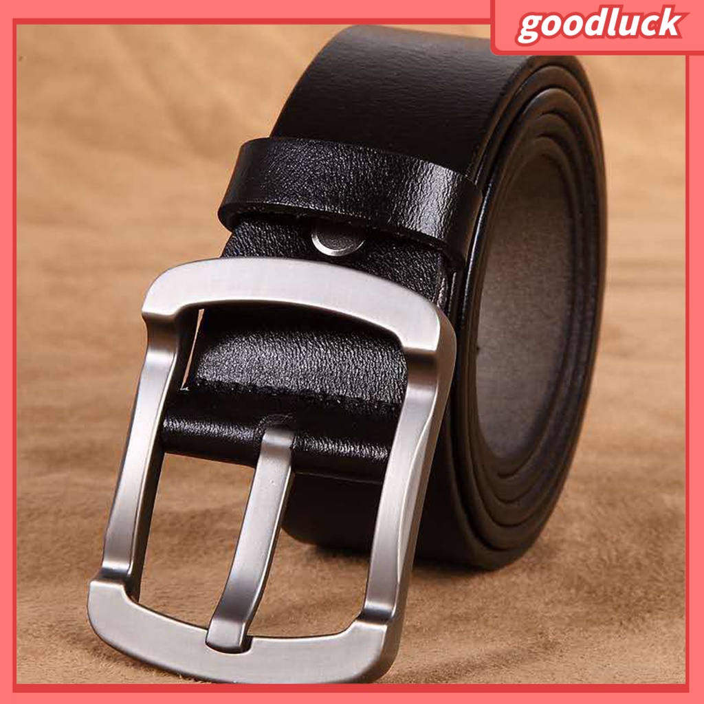 Thắt Lưng Da Giả Dày Màu Trơn Chống Vỡ / Mài Mòn Phong Cách Vintage Cho Nam