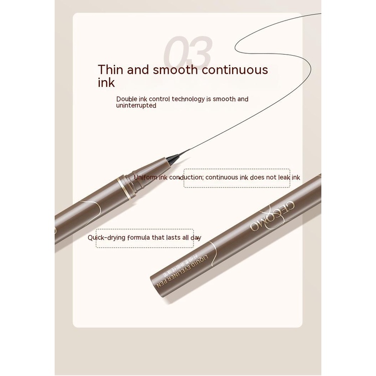 Bút Kẻ Mắt GECOMO Siêu Mịn Nhanh Khô Chống Thấm Nước Và Mồ Hôi Lâu Trôi Không Nhòe 4 Màu Tùy Chọn