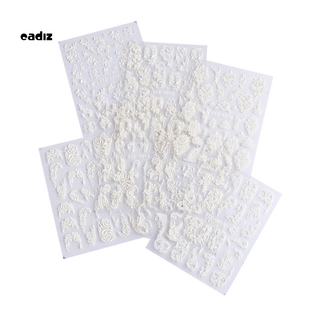 Bộ 8 Miếng Dán Họa Tiết 3D Tinh Tế Thân Thiện Với Môi Trường Trang Trí Móng Tay DIY