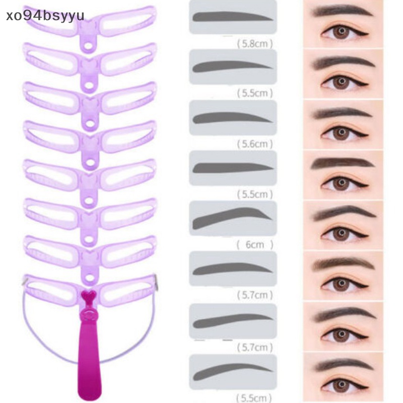 Bộ 8 Khuôn Kẻ Lông Mày Tự Tạo Dáng Tiện Dụng Xo94Bsyu