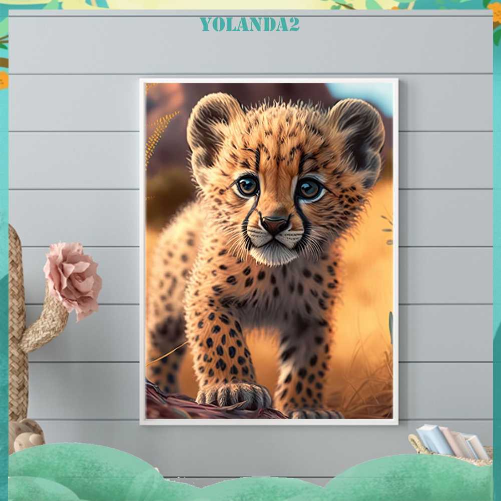 Bộ Tranh Đính Đá 5D Họa Tiết Cheetah Độc Đáo DIY Dùng Trang Trí Nhà Cửa