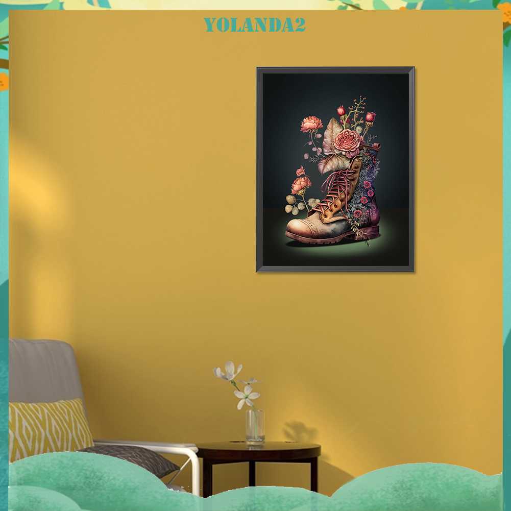 Tranh Đính Đá Kim Cương Toàn Bộ 5D DIY Hình Giày Bốt