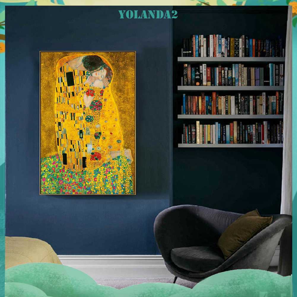 Tranh Đính Đá Kim Cương Toàn Bộ 5D DIY Hình Vẽ Nụ Hôn Trang Trí Nhà Cửa