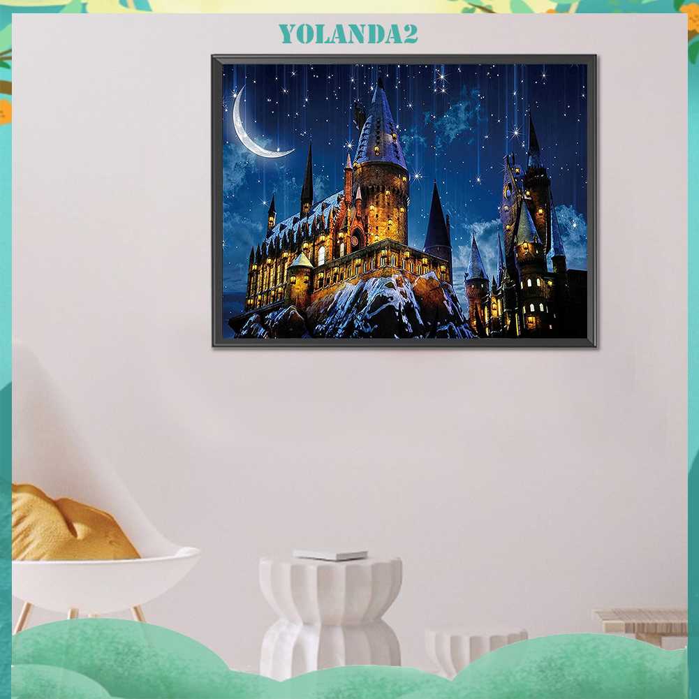 Tranh Đính Đá Kim Cương Toàn Bộ 5D DIY Hình Lâu Đài