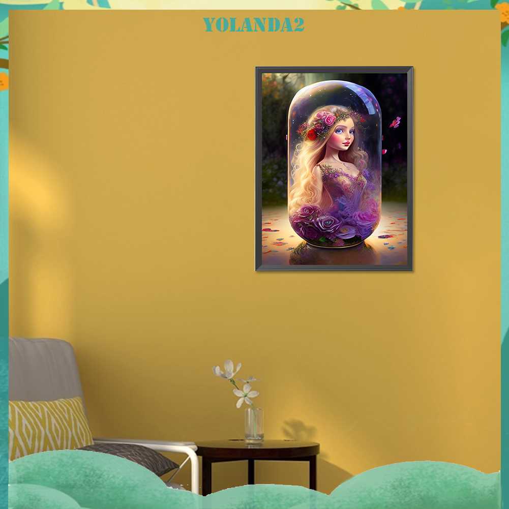 Tranh Đính Đá Kim Cương Toàn Bộ 5D DIY Hình Vẽ Cô Gái Trang Trí Nhà Cửa