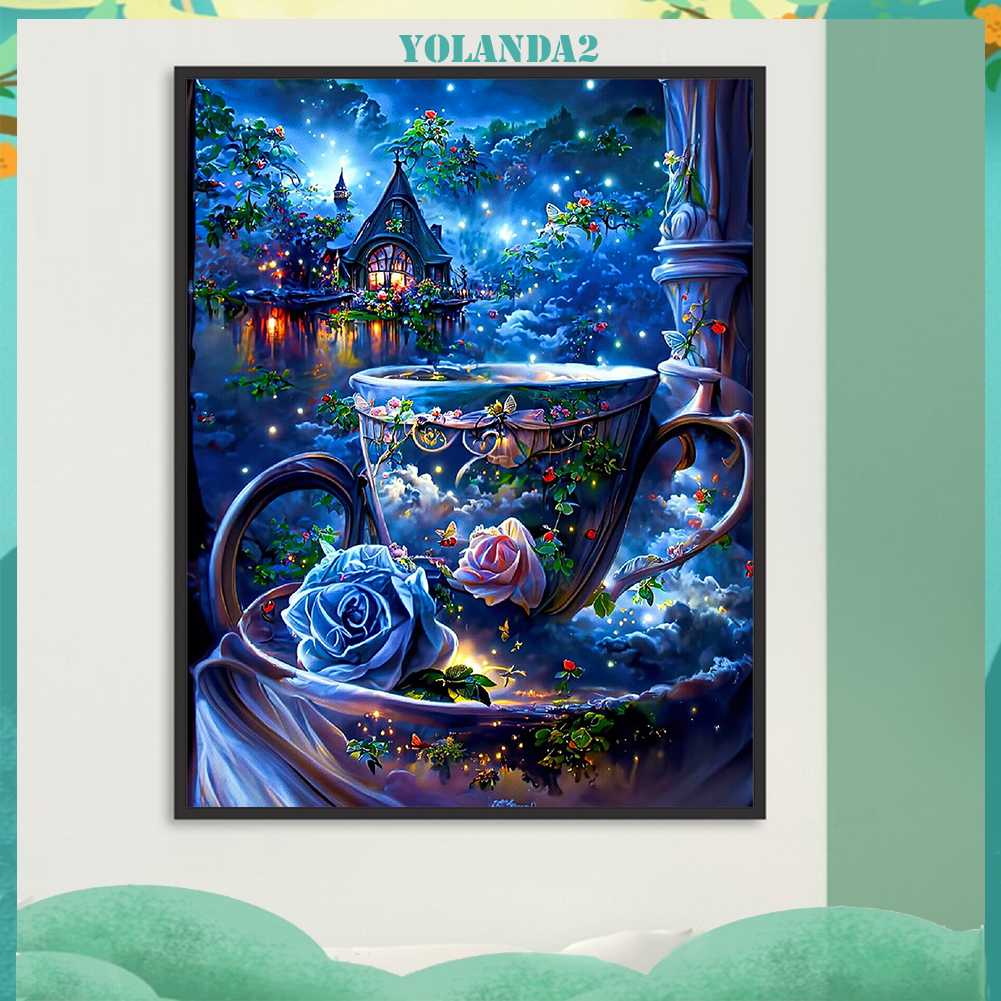 Tranh Đính Đá Kim Cương Toàn Bộ 5D DIY Hình Vẽ Hoa Hồng