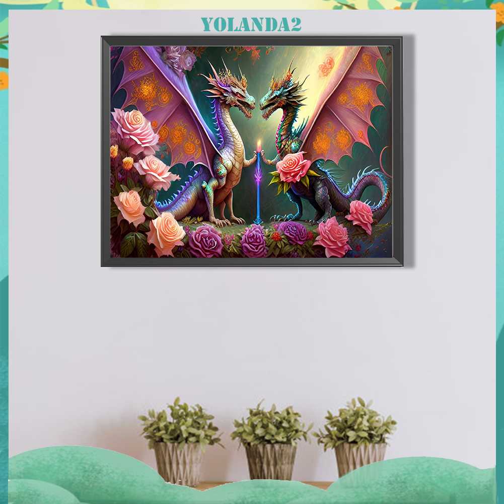 Tranh Đính Đá Kim Cương Toàn Bộ 5D DIY Hình Vẽ Khủng Long