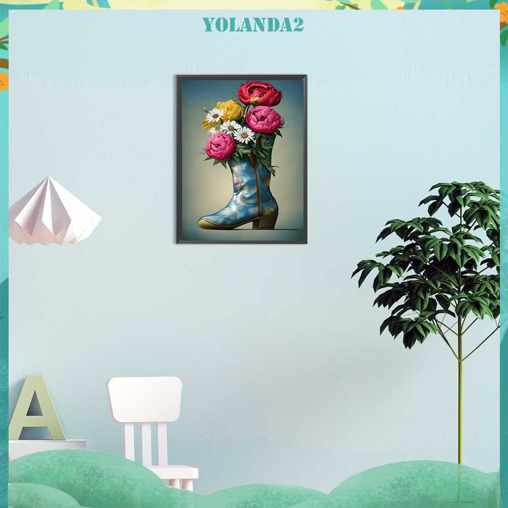 Tranh Đính Đá Kim Cương Toàn Bộ 5D DIY Hình Vẽ Hoa Trang Trí Nhà Cửa