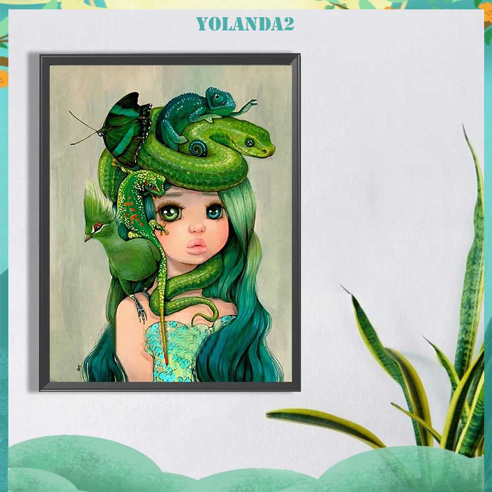 Tranh Đính Đá Kim Cương Toàn Bộ 5D DIY Hình Vẽ Cô Gái Trang Trí Nhà Cửa