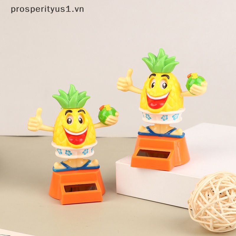 [prosperityus1] Quả Dứa Lắc Đầu Sử Dụng Năng Lượng Mặt Trời Trang Trí Xe Hơi [VN]