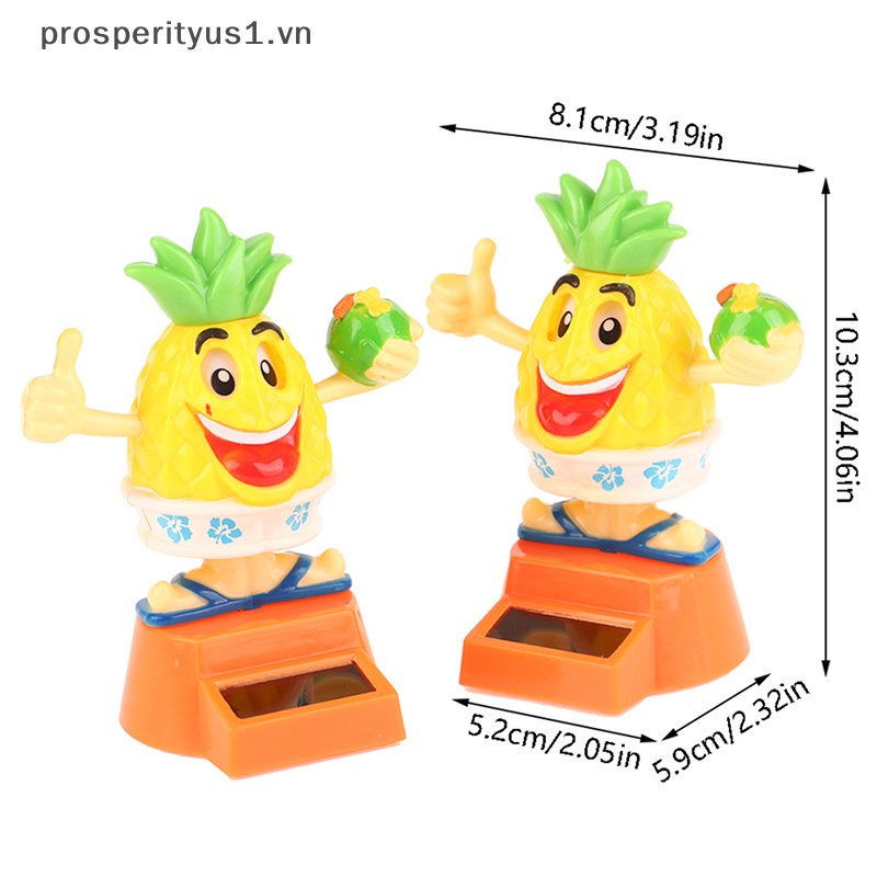 [prosperityus1] Quả Dứa Lắc Đầu Sử Dụng Năng Lượng Mặt Trời Trang Trí Xe Hơi [VN]