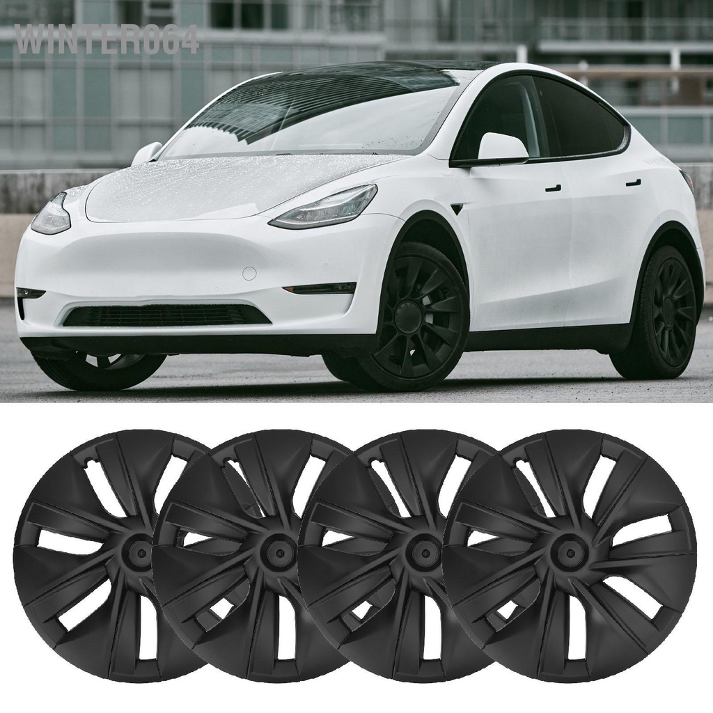 Winter064 Thay thế thiết kế kết cấu có độ bền cao màu đen mờ 4 bánh xe cho Tesla Model Y 2020‑2023