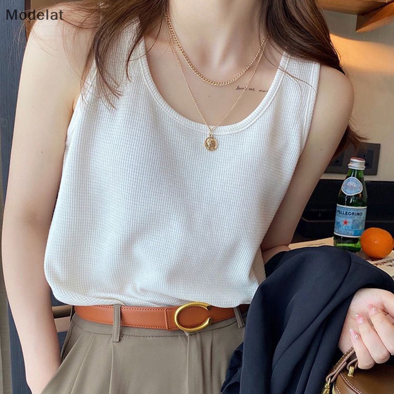 Áo Thun Sát Nách Màu Trơn Dáng Rộng Thời Trang Mùa Hè Cho Nữ