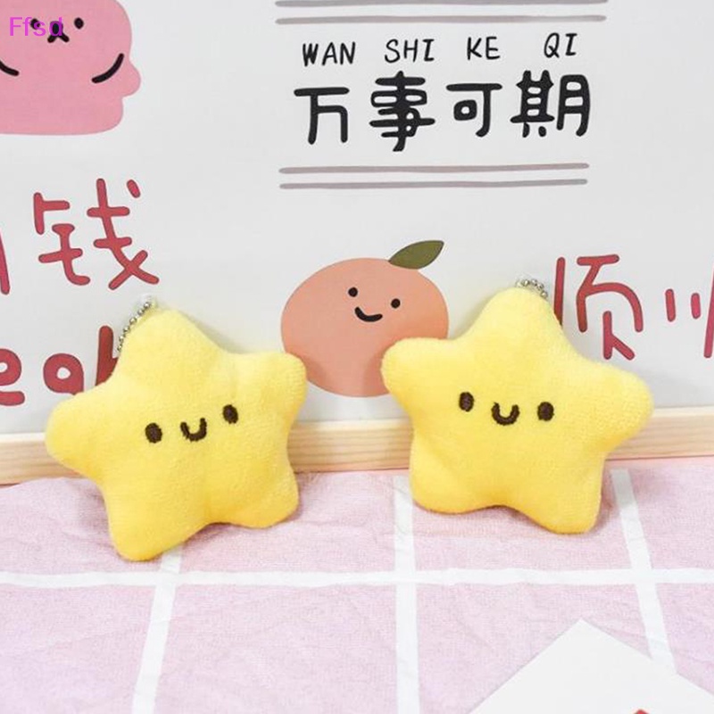 {Ffsd} Móc Khóa Đồ Chơi Nhồi Bông Mềm Mại Hình Ngôi Sao Nhỏ Màu Vàng Dễ Thương Làm Quà Tặng Trang Trí