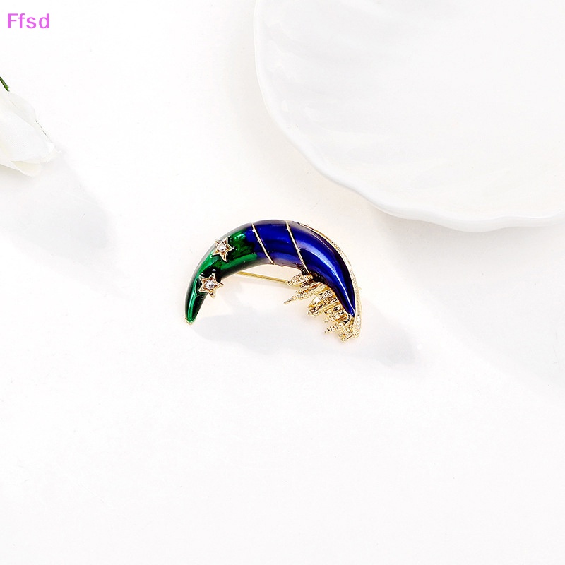 {Ffsd} Ghim Cài Áo Khoác Trang Sức Hình Lâu Đài Mặt Trăng Tráng Men Thời Trang Cho Nữ