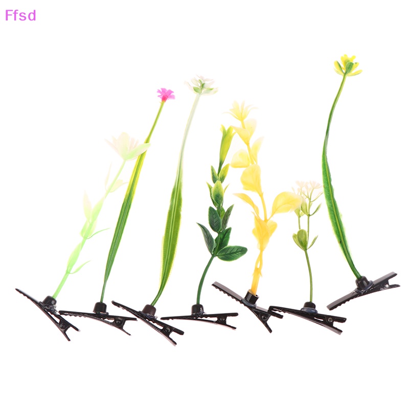 {Ffsd} Set 5 Kẹp Cỏ Unisex Hình Hoa Nấm Vui Nhộn Thời Trang Bán Chạy