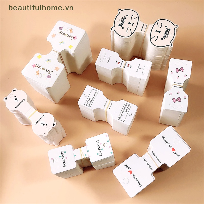 Set 50 Thẻ Giấy Gấp Gọn Màu Trắng Dùng Để Buộc Tóc / Kẹp Tóc Cho Người Lớn Và Trẻ Em